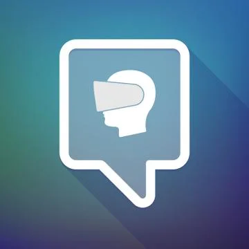 Illustration of a long shadow tooltip icon on a gradient background  with  a  Illustrazione stock