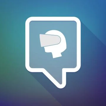 Illustration of a long shadow tooltip icon on a gradient background  with  a  Illustrazione stock