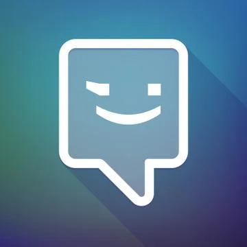 Illustration of a long shadow tooltip icon on a gradient background  with  a  Stockillustratie