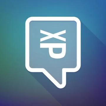 Illustration of a long shadow tooltip icon on a gradient background  with  a  Stockillustratie