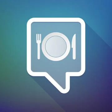 Illustration of a long shadow tooltip icon on a gradient background  with  a  Illustrazione stock