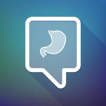 Illustration of a long shadow tooltip icon on a gradient background  with  a  Stockillustratie