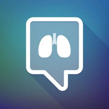 Illustration of a long shadow tooltip icon on a gradient background  with  a  Stock Illustration