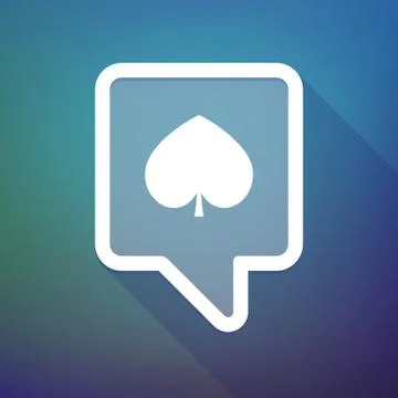 Illustration of a long shadow tooltip icon on a gradient background  with  th 库存插图