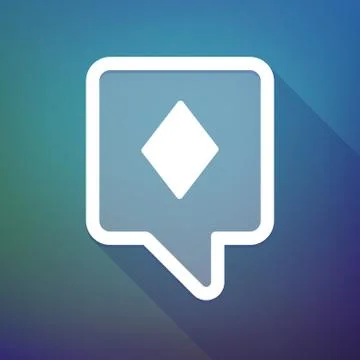 Illustration of a long shadow tooltip icon on a gradient background  with  th Illustrazione stock