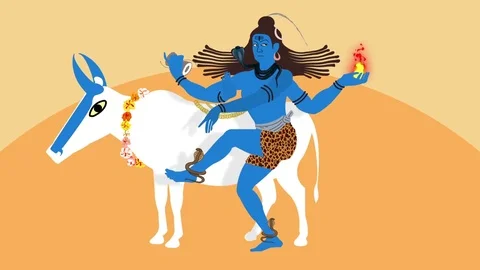 Illustration of Lord Shiva and Nandi the... | Stock Video | Pond5