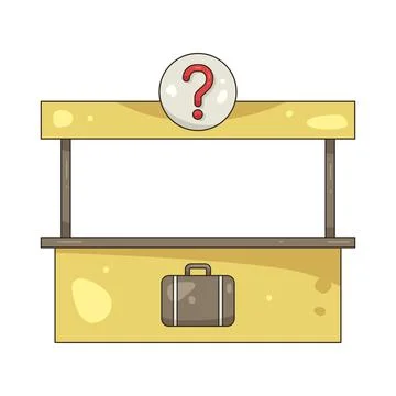 Illustration of lost and found desk Stock Illustration