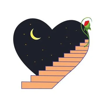Illustration of love with moon vector design Stock Illustration