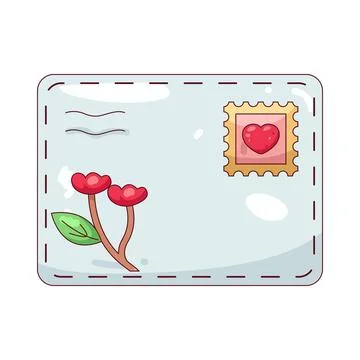 Illustration of love stamp Ilustração Stock
