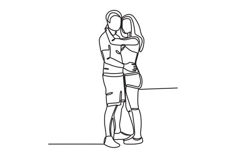 Illustration of a lover hugging Stock Illustration