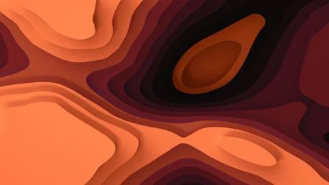 Illustration with Low poly 3D Landscape Paper cut Style Warm Color Gradient Stock Illustration