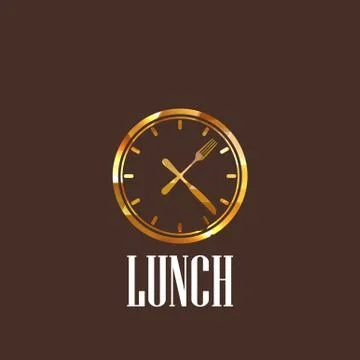 Illustration with lunch time icon Stock Illustration