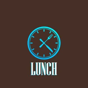 Illustration with lunch time icon Stock Illustration