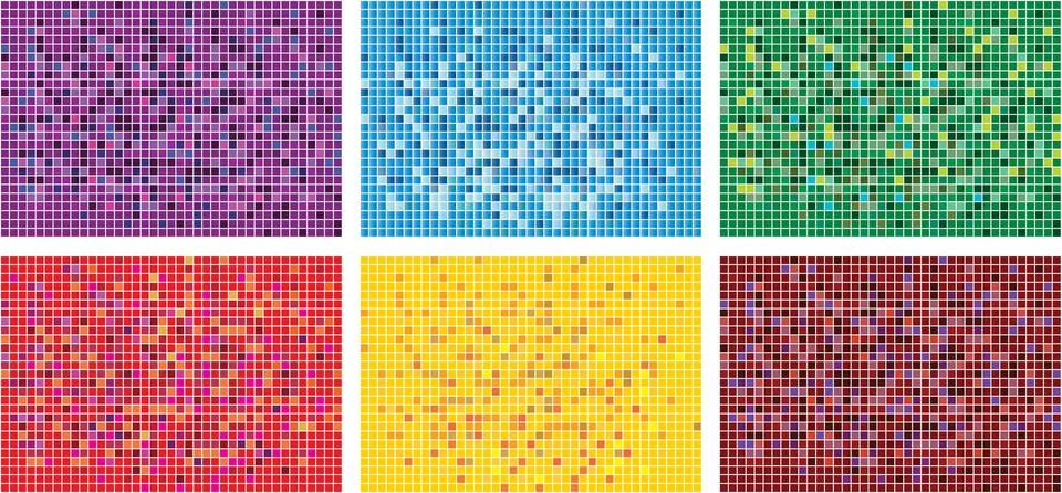 Illustration of luxurious wallpaper pattern samples in different colors Illustrazione stock