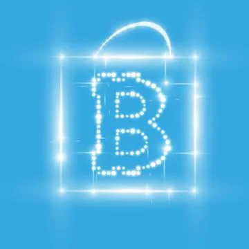 Illustration of Magic Box with bitcoin and Magic Light. Stock Illustration