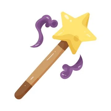 Illustration of magic wand Illustrazione stock