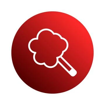 Illustration of a magnifying glass with cloud shape as a symbol of research.. 스톡 일러스트