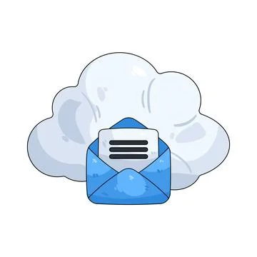 Illustration of mail cloud Illustrazione stock