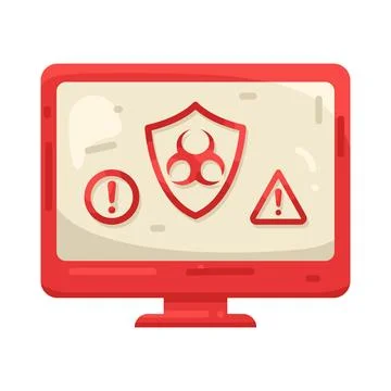 Illustration of malware alert 库存插图