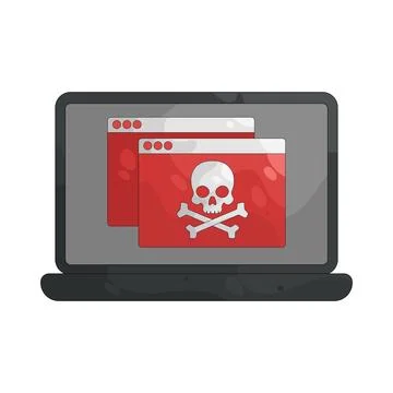 Illustration of malware alert Stock Illustration