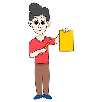 Illustration of man carrying data analysis showing presentation Stock Illustration
