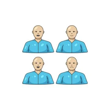 Illustration of Man with different expressions Stock Illustration