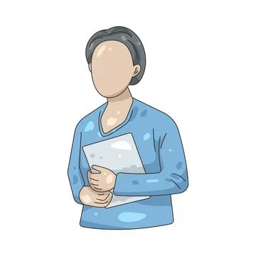 Illustration of man holding a document Illustrazione stock