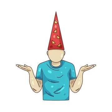 Illustration of man with a party hat Stock Illustration