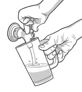 Illustration of man pouring draft beer in vintage colors Stock Illustration