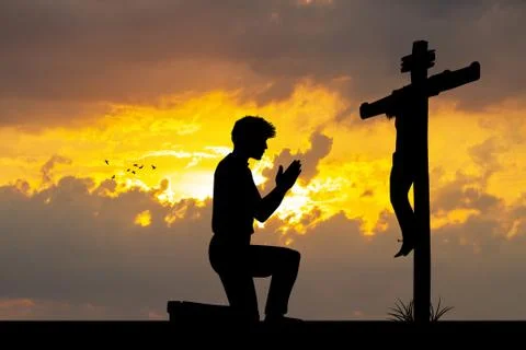 Illustration of man prayer Stock Illustration