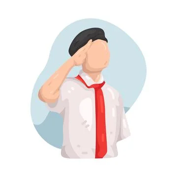 Illustration of Man Saluting Stock Illustration