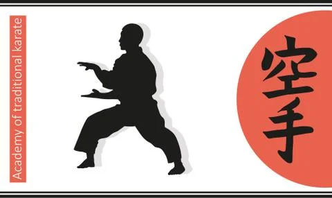 The illustration, the man shows karate Stock Illustration