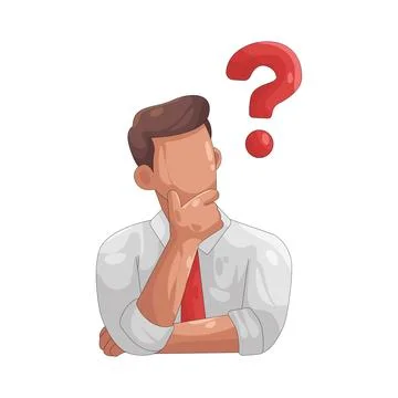 Illustration of Man is thinking Illustrazione stock