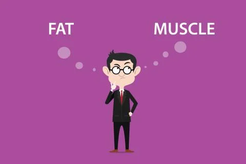 Illustration of a man wearing spectacles confuse about the difference between Stock Illustration