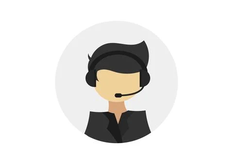 Illustration of a man working as a customer servant Stock Illustration