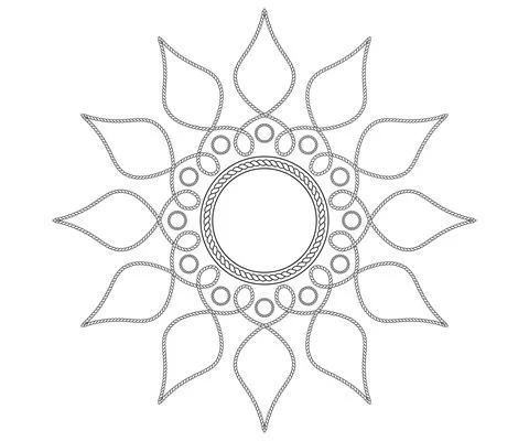 Illustration of a mandala with a chain pattern style 스톡 일러스트