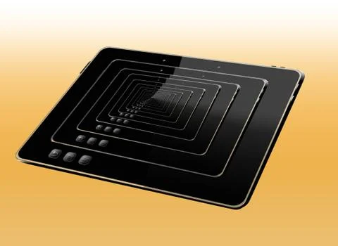 Illustration of many black tablets 스톡 일러스트