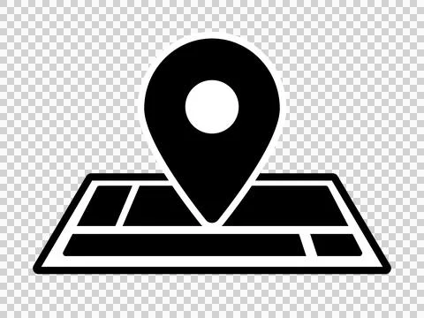 Illustration of a map and map pins (navigation) Stock Illustration