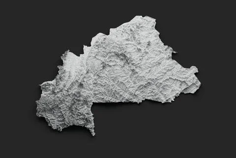 Illustration of a map area made of clay on the black background Illustrazione stock