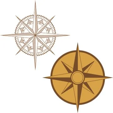 Illustration of a map compass on white background イラスト素材