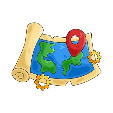 Illustration of map 스톡 일러스트