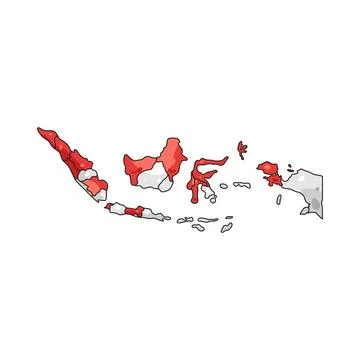 Illustration of map of Indonesia 스톡 일러스트