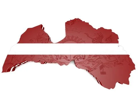 Illustration map of latvia Stock-Illustration