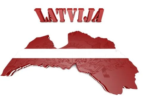Illustration map of latvia Illustrazione stock