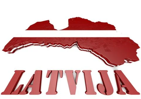 Illustration map of latvia Illustrazione stock