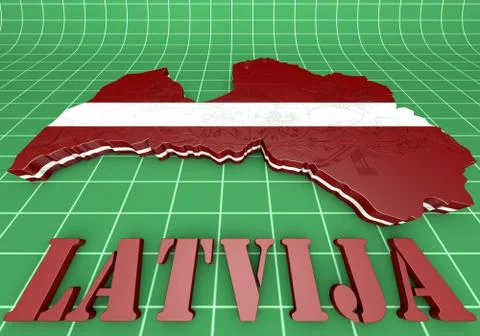 Illustration map of latvia Illustrazione stock