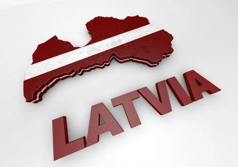 Illustration Map of Latvia Stockillustratie