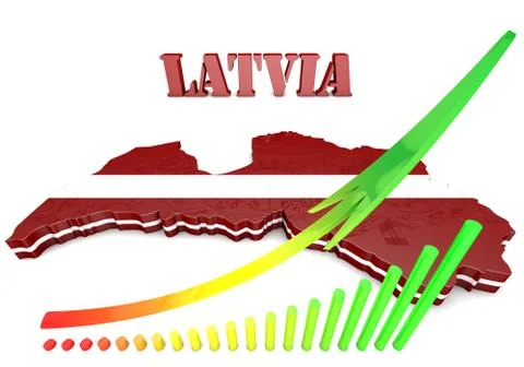 Illustration Map of Latvia Stockillustratie