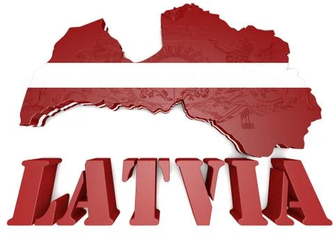Illustration Map of Latvia Stock-Illustration
