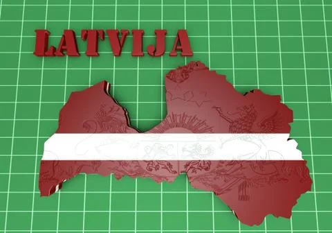 Illustration Map of Latvia Illustration